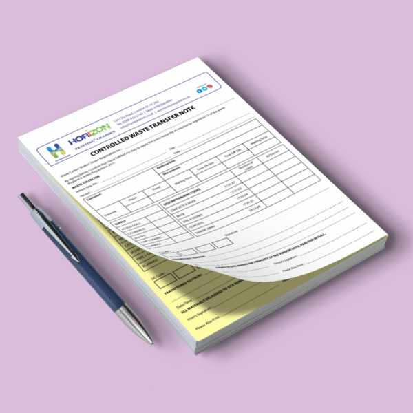 A4 Controlled Waste Transfer Note – Horizon Printing & Graphics